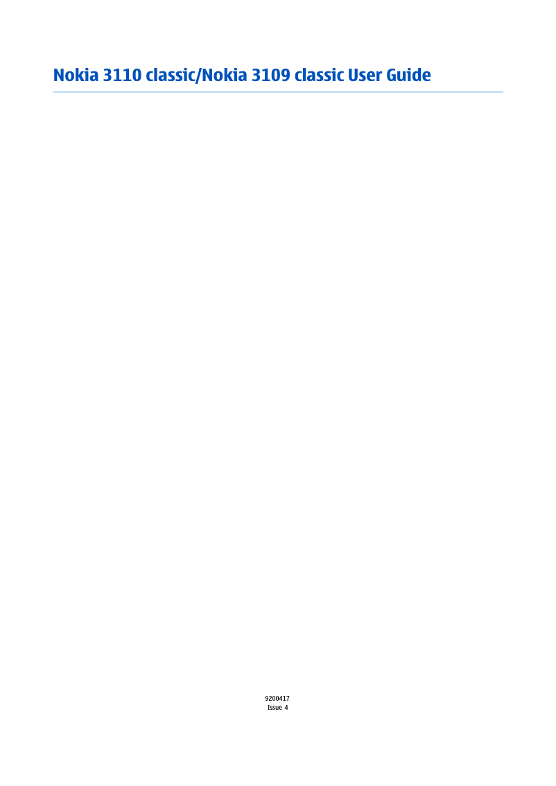 Page 1 de la notice Manuel utilisateur Nokia 3110C