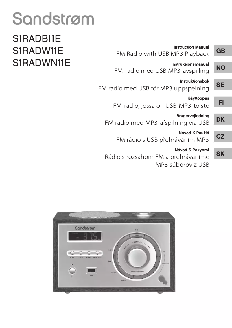 Page 1 de la notice Manuel utilisateur Sandstrøm S1RADWB11E