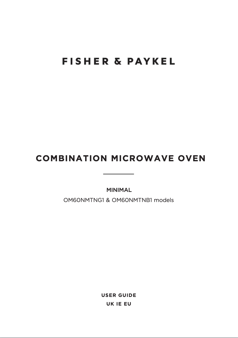 Page 1 de la notice Manuel utilisateur Fisher & Paykel OM60NMTNG1