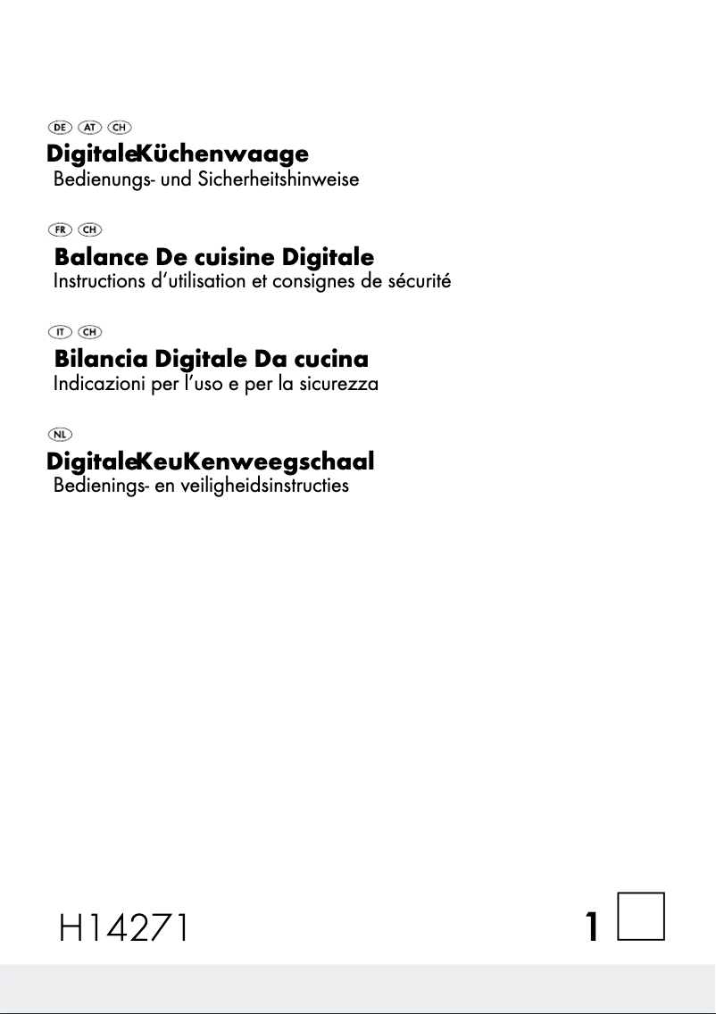 Page n°1 - Manuel utilisateur SilverCrest H14271