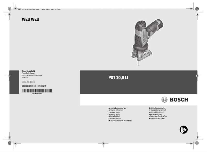 Page 1 of the manual User Manual Bosch PST 10,8 LI