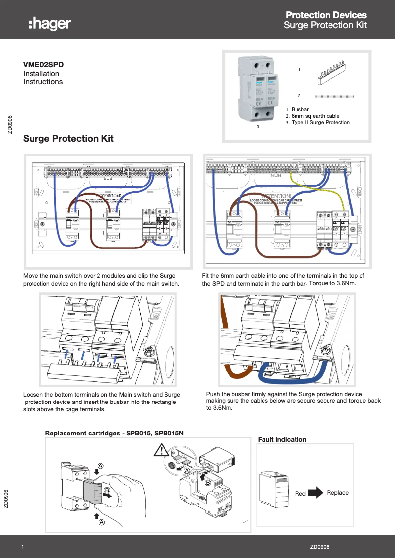 Page n°1 - Manuel utilisateur Hager VME02SPD