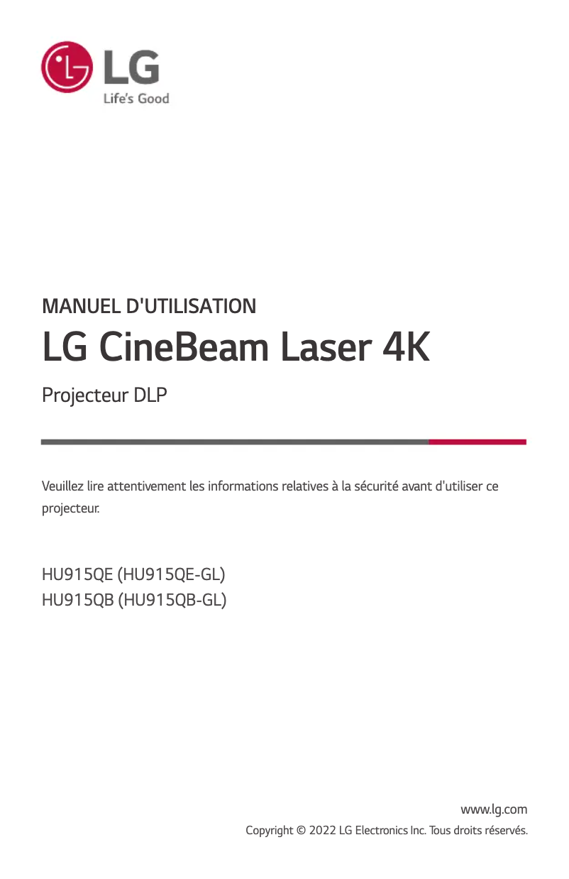 Página 1 del manual Manual de usuario LG CineBeam HU915QE