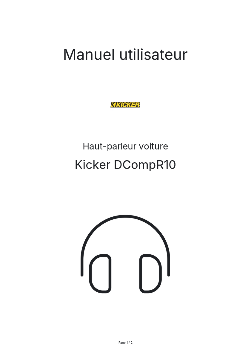 Image de la première page du manuel de l'appareil DCompR10