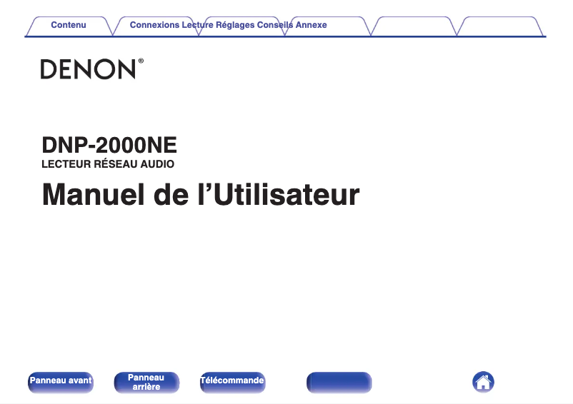 Page n°1 - Manuel utilisateur Denon DNP-2000NE