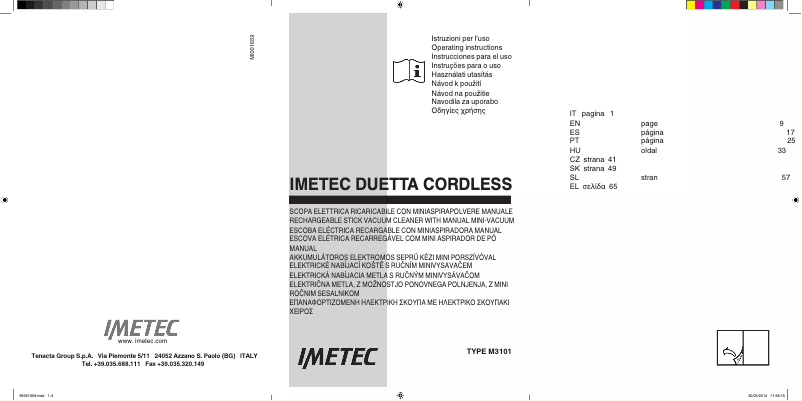 Page n°1 - Manuel utilisateur Imetec M3101