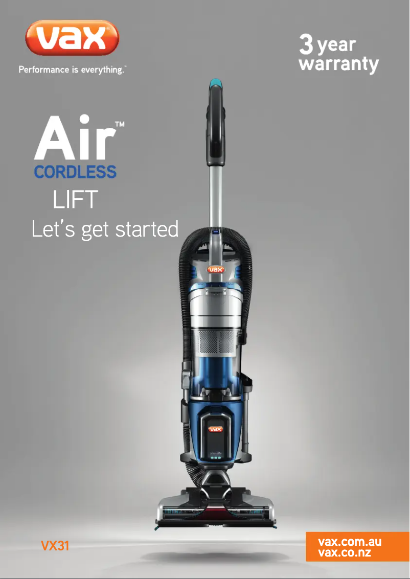 Image de la première page du manuel de l'appareil Air VX31