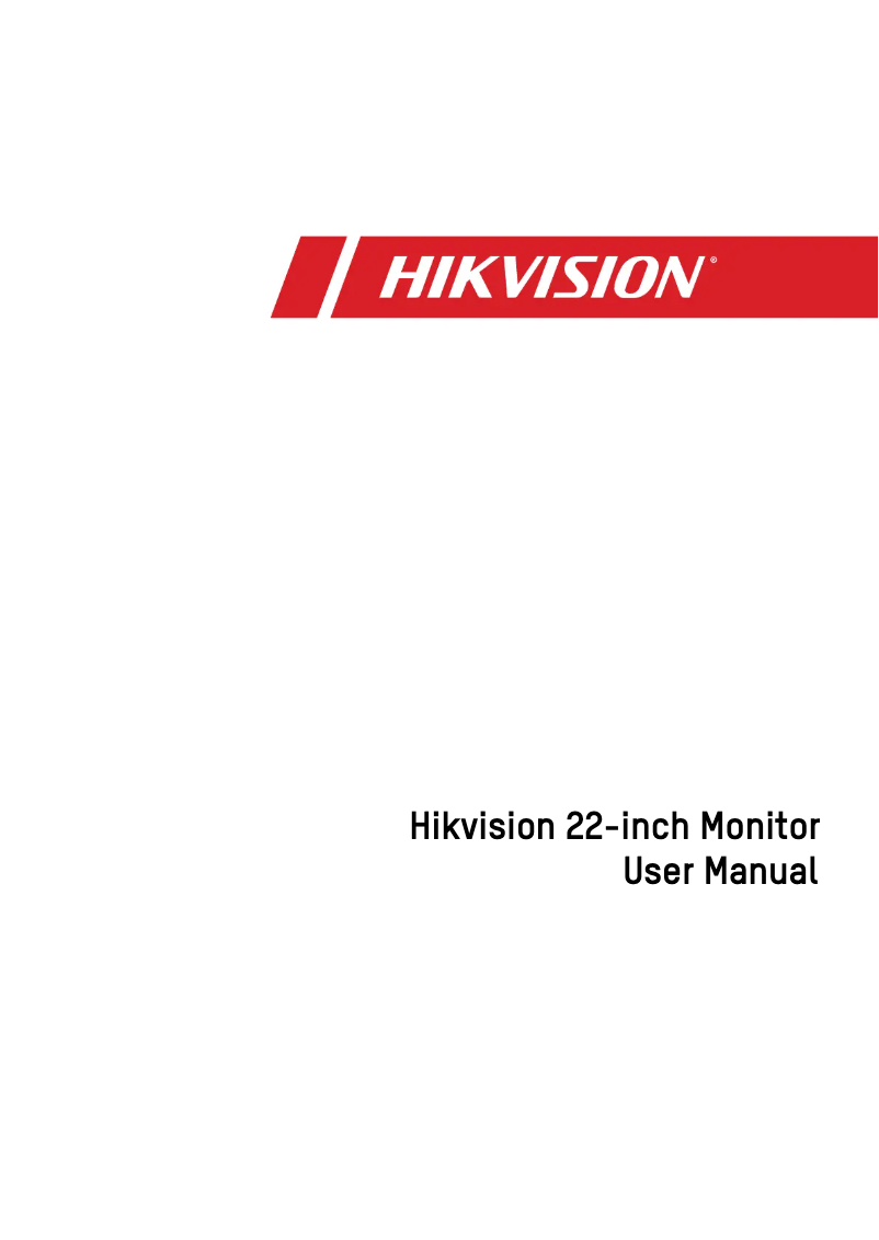 Page n°1 - Manuel utilisateur Hikvision DS-D5022FN-C