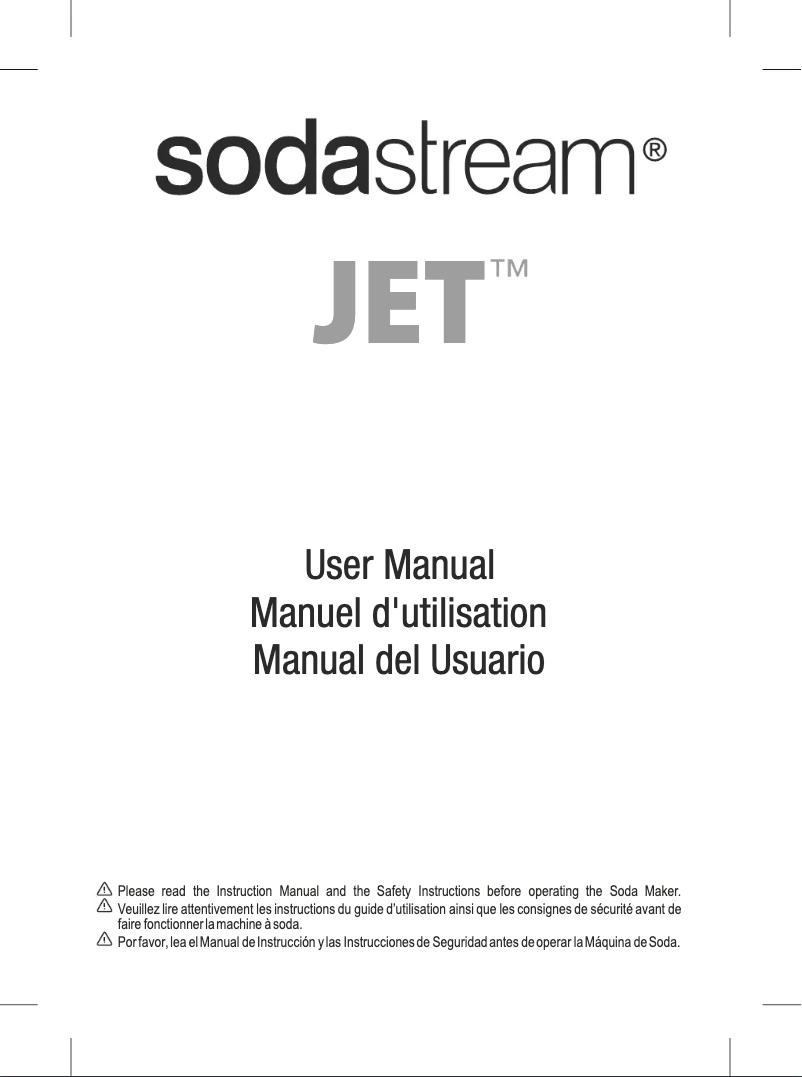 Page 1 de la notice Manuel utilisateur SodaStream Jet