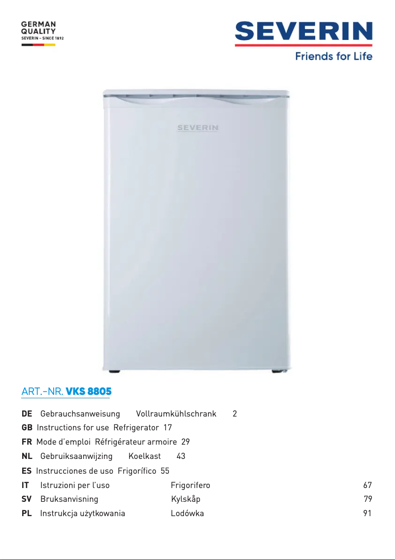 Image de la première page du manuel de l'appareil VKS 8805