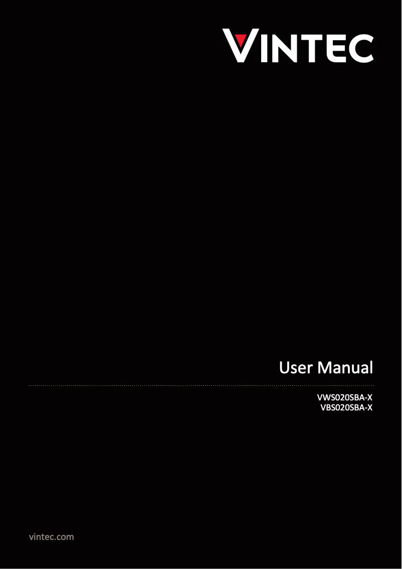 Page 1 de la notice Manuel utilisateur Vintec VWS020SBB