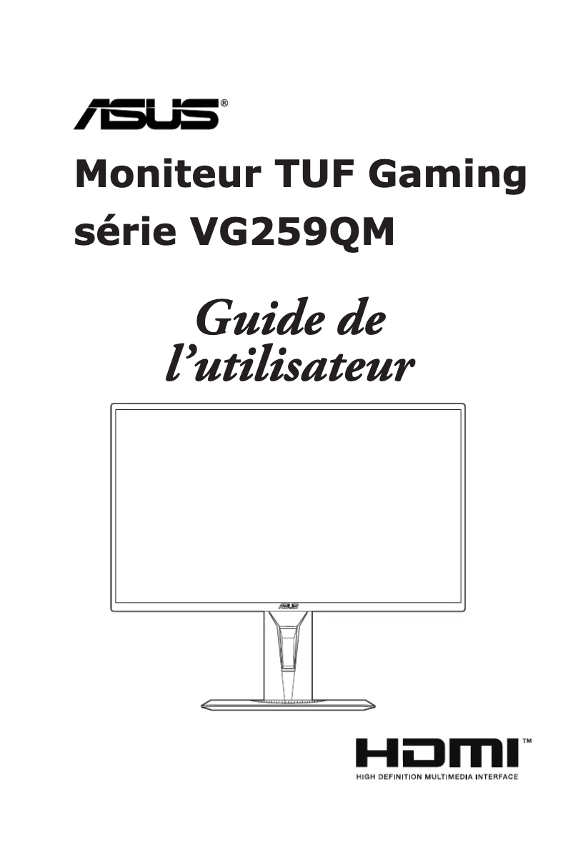 Page 1 de la notice Manuel utilisateur Asus TUF Gaming VG259QM