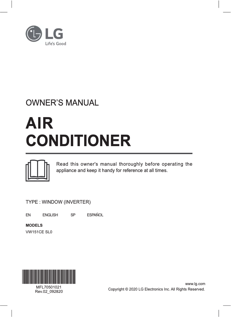 Page n°1 - Manuel utilisateur LG VW151CE