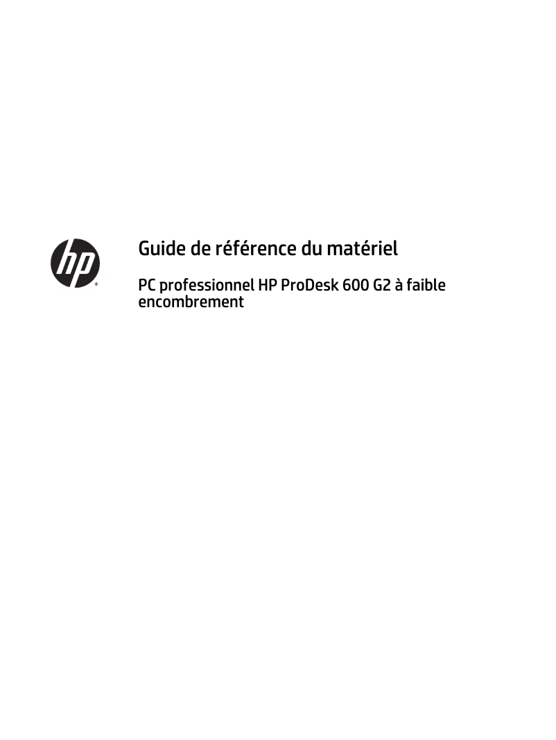 Page 1 de la notice Manuel utilisateur HP ProDesk 600 G2