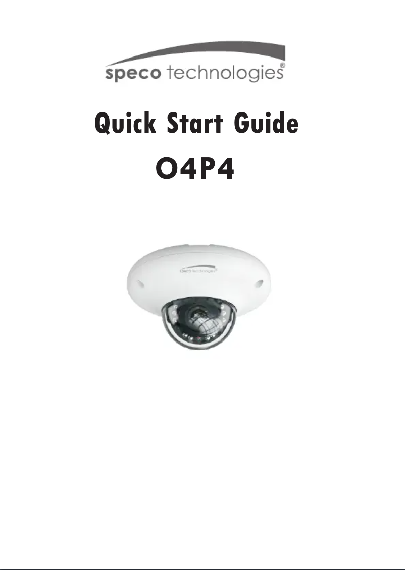 Page 1 de la notice Guide de démarrage rapide Speco Technologies O4P4