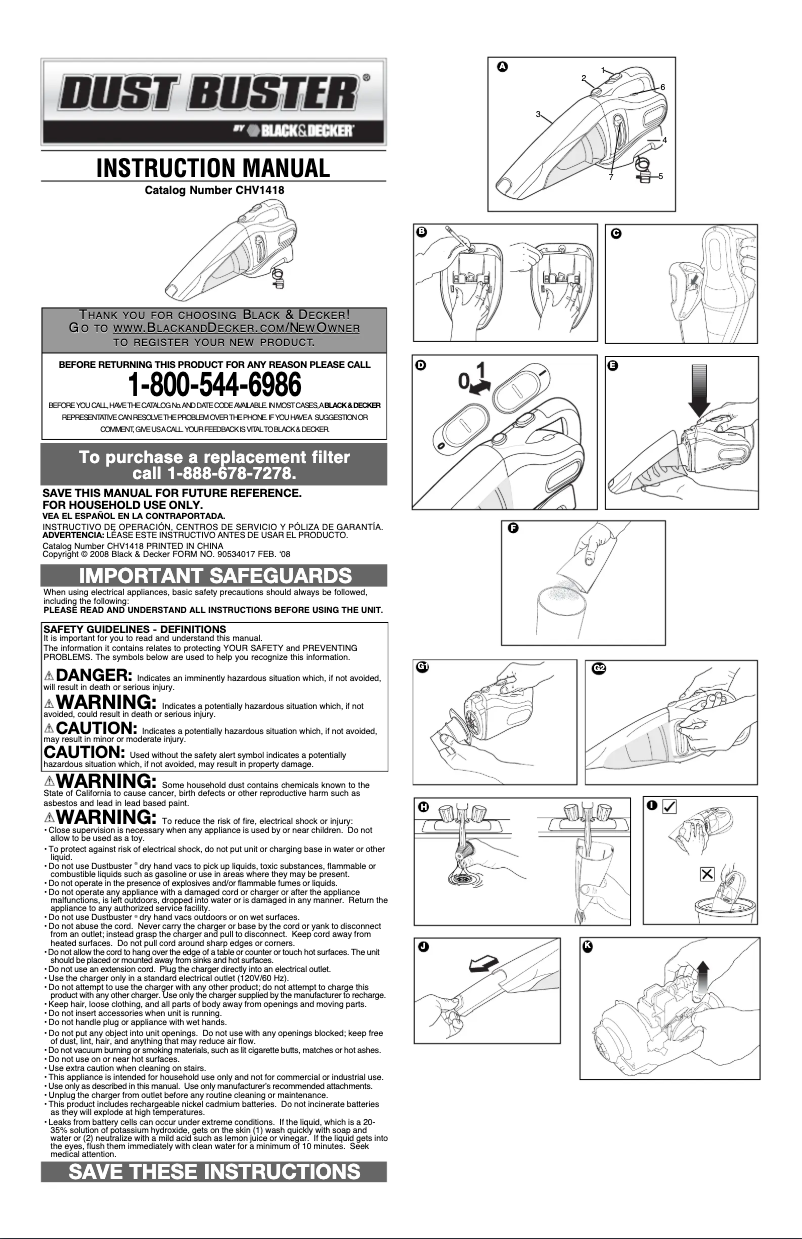 Page 1 de la notice Manuel utilisateur Black & Decker CHV1418