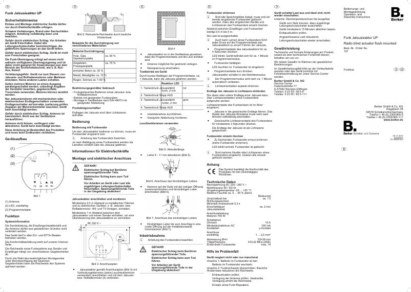Page 1 de la notice Manuel utilisateur Berker 127