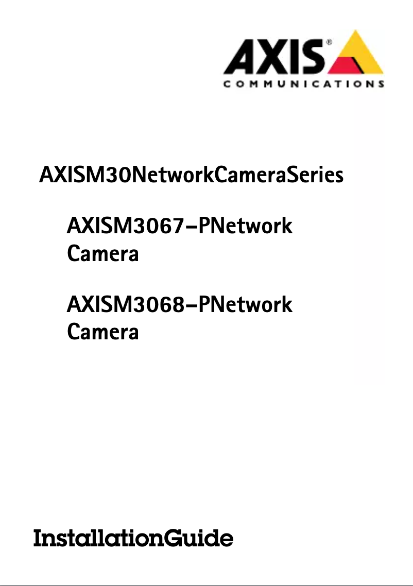 Page n°1 - Manuel utilisateur Axis M3068-P