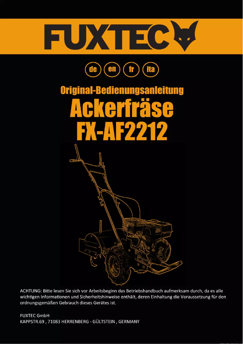 Page n°1 - Manuel utilisateur Fuxtec FX-AF2212