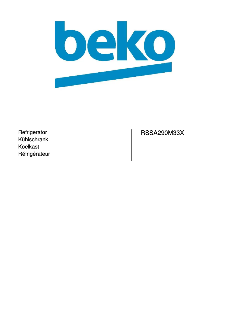 Page n°1 - Manuel utilisateur Beko RSSA290M33