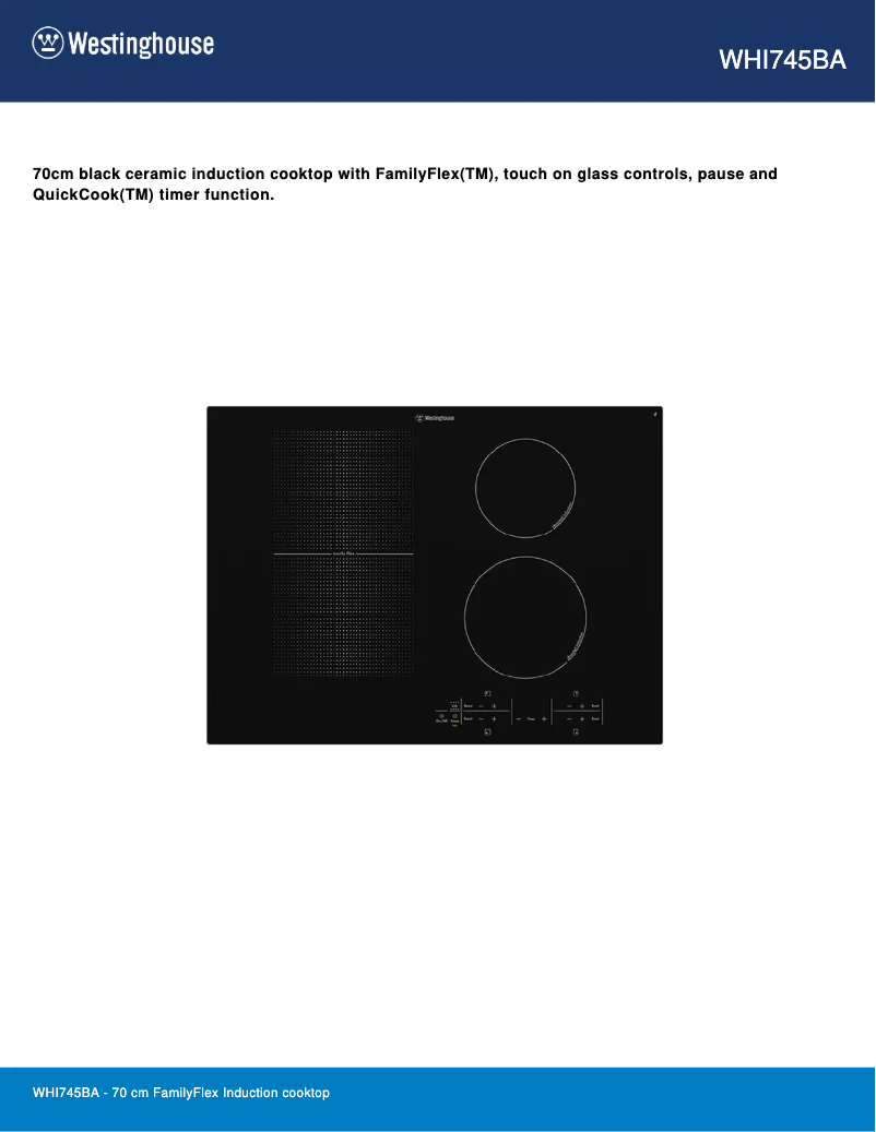Page n°1 - Fiche technique Westinghouse WHI745BA