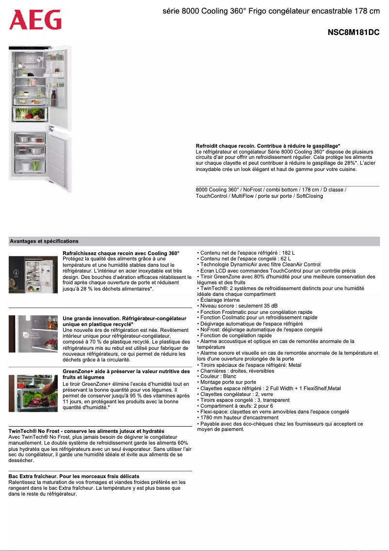 Image de la première page du manuel de l'appareil NSC8M181DC