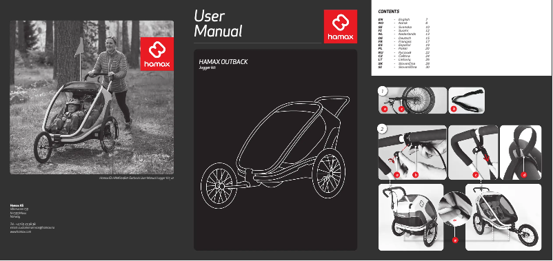 Page 1 de la notice Manuel utilisateur Hamax Outback jogger kit