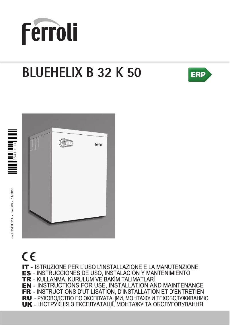 Page 1 de la notice Manuel utilisateur Ferroli Bluehelix B K 50