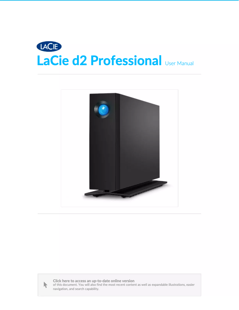 Image de la première page du manuel de l'appareil D2 Professional USB 3.1-C