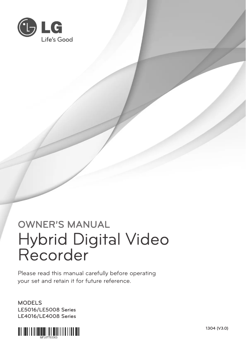 Image de la première page du manuel de l'appareil LE5008D-NH