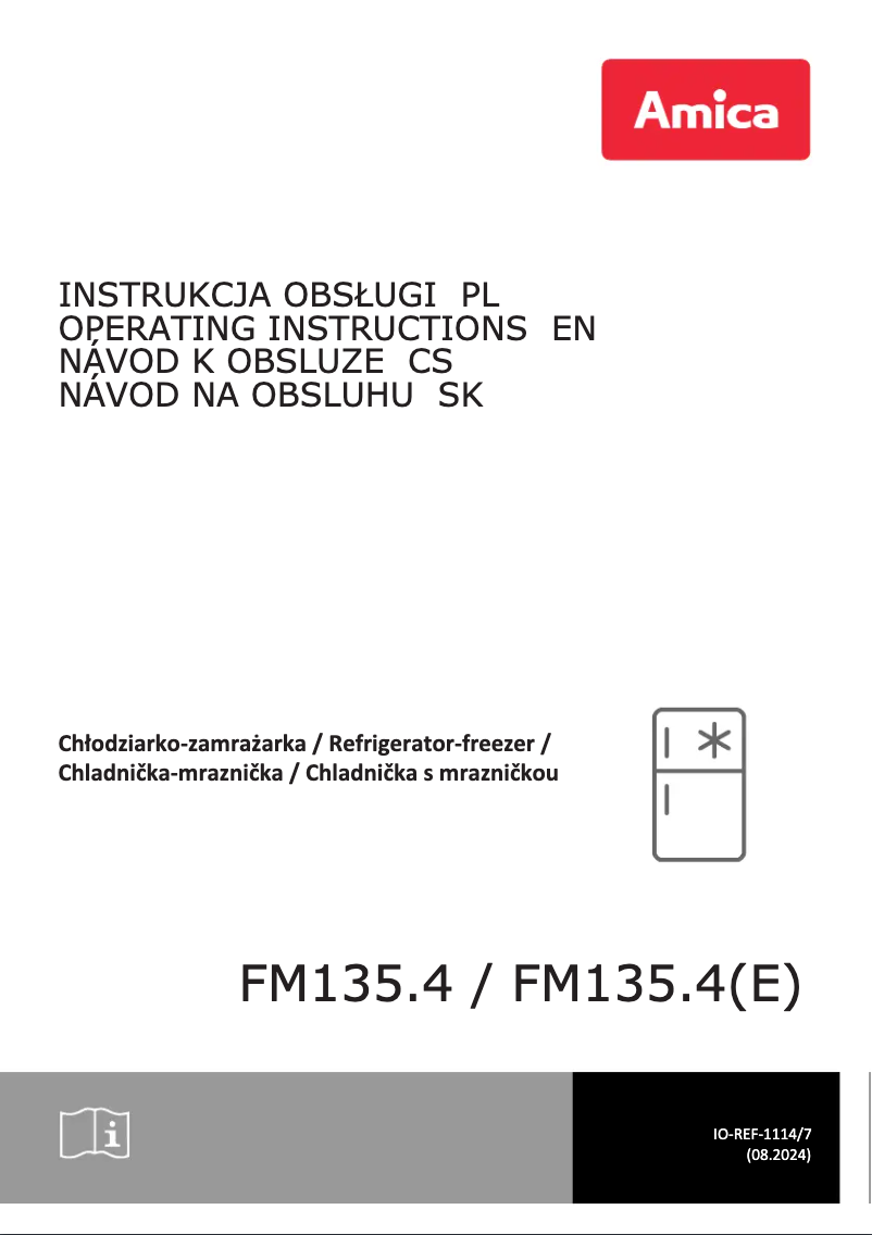 Página 1 del manual Ficha técnica Amica FM135.4
