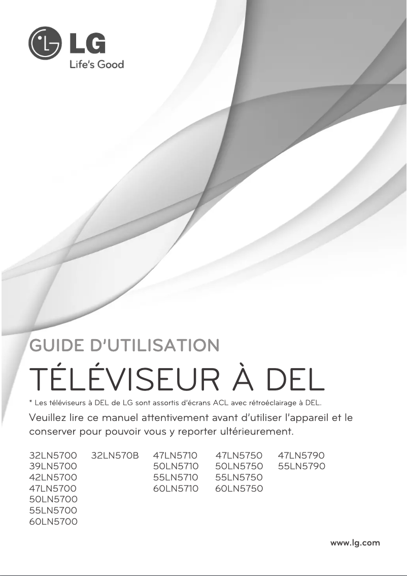 Page 1 de la notice Manuel utilisateur LG 60LN5750