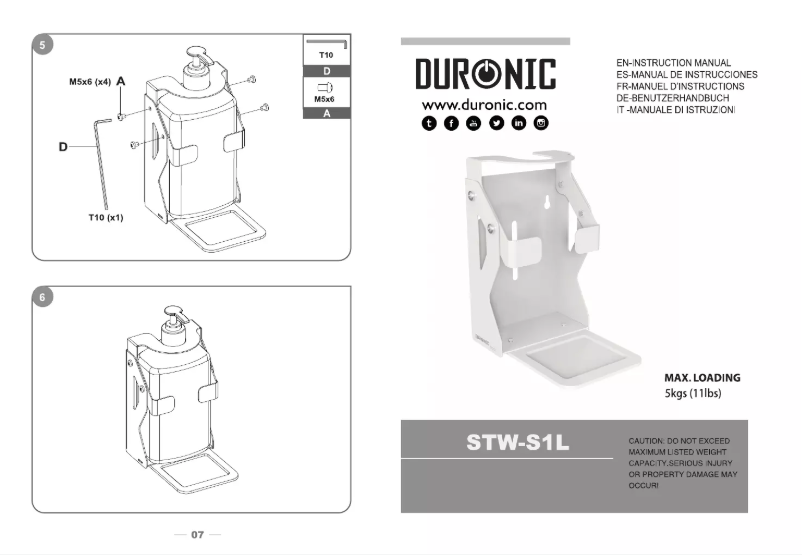 Image de la première page du manuel de l'appareil STW-S1L