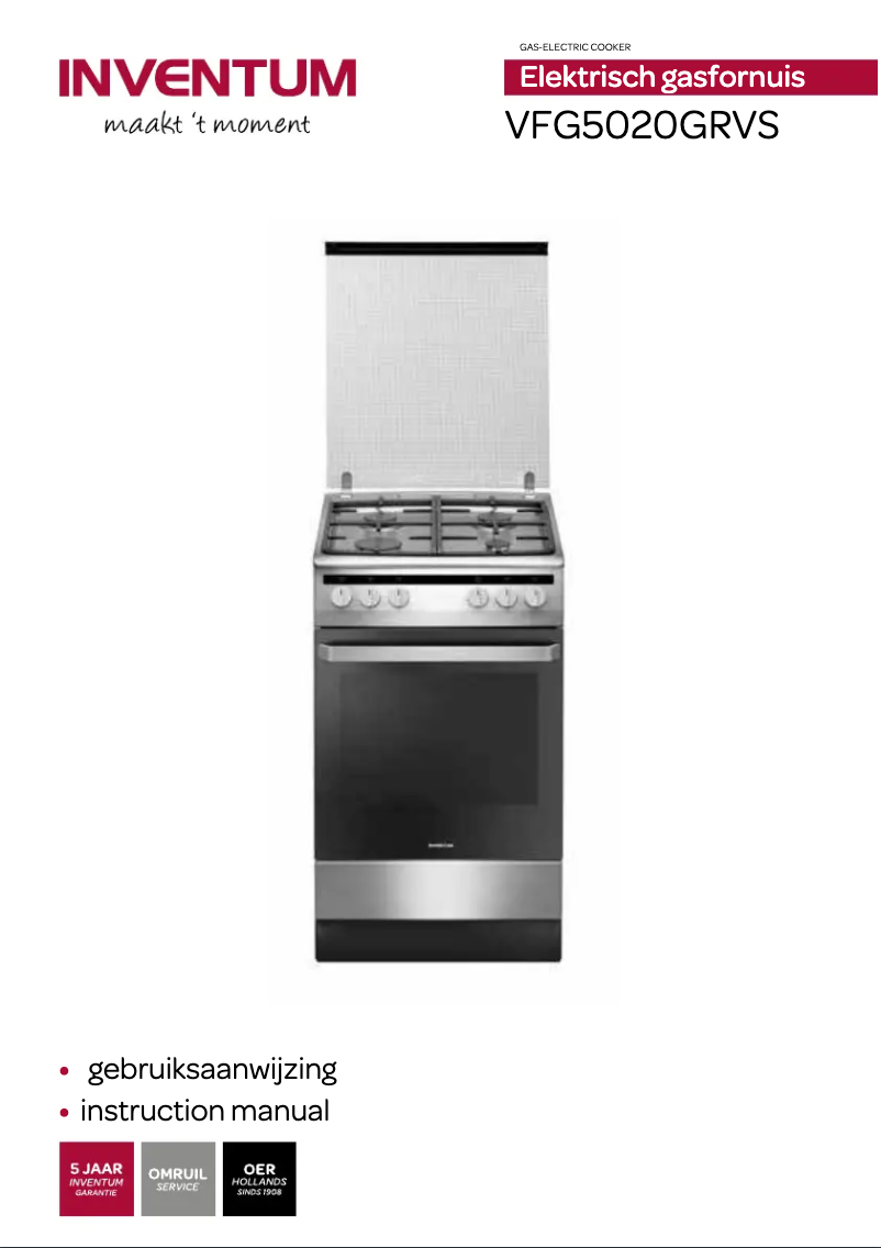 Page n°1 - Manuel utilisateur Inventum VFG5020RVS