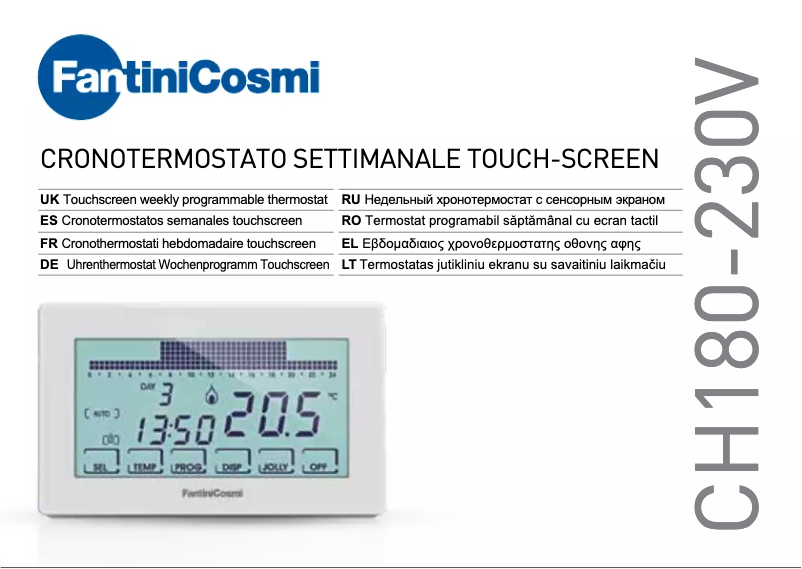 Page 1 de la notice Manuel utilisateur Fantini Cosmi Intellicomfort CH180-230V