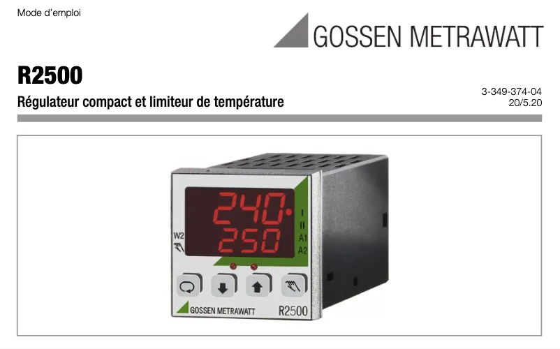 Page 1 de la notice Manuel utilisateur Gossen Metrawatt R2500