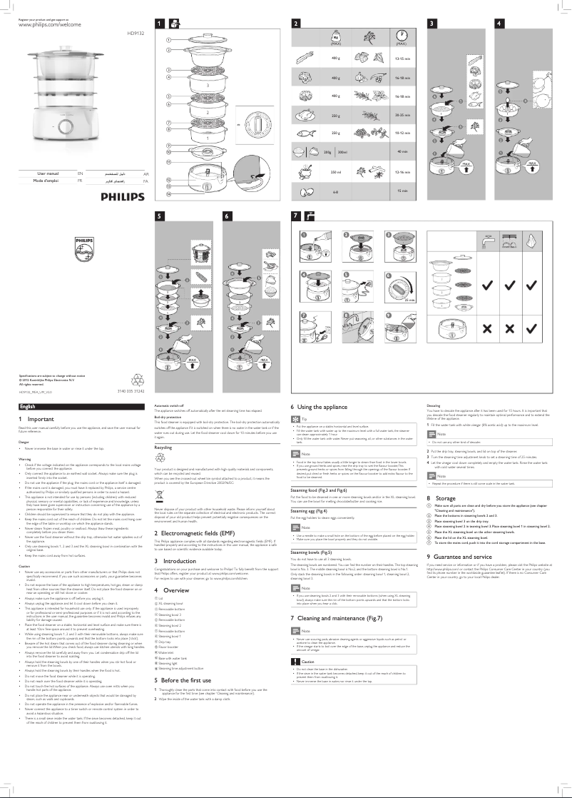 Page n°1 - Manuel utilisateur Philips HD9132