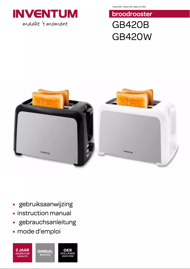 Page n°1 - Manuel utilisateur Inventum GB420B