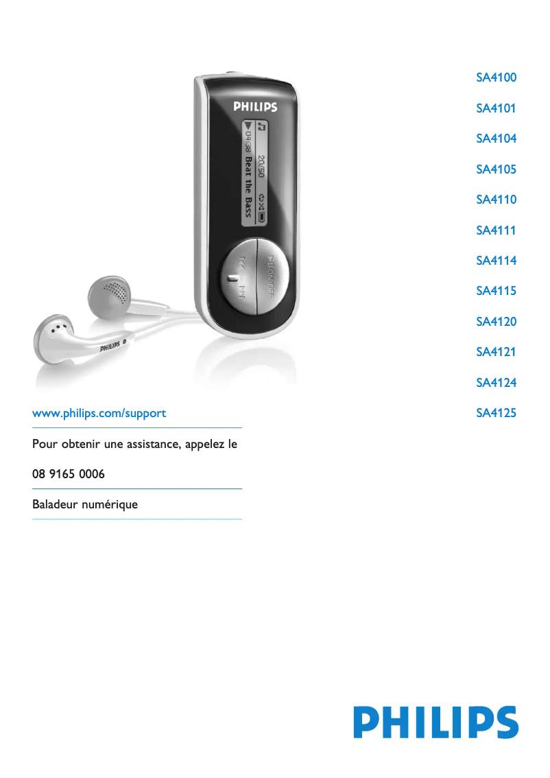 Page n°1 - Manuel utilisateur Philips SA4111