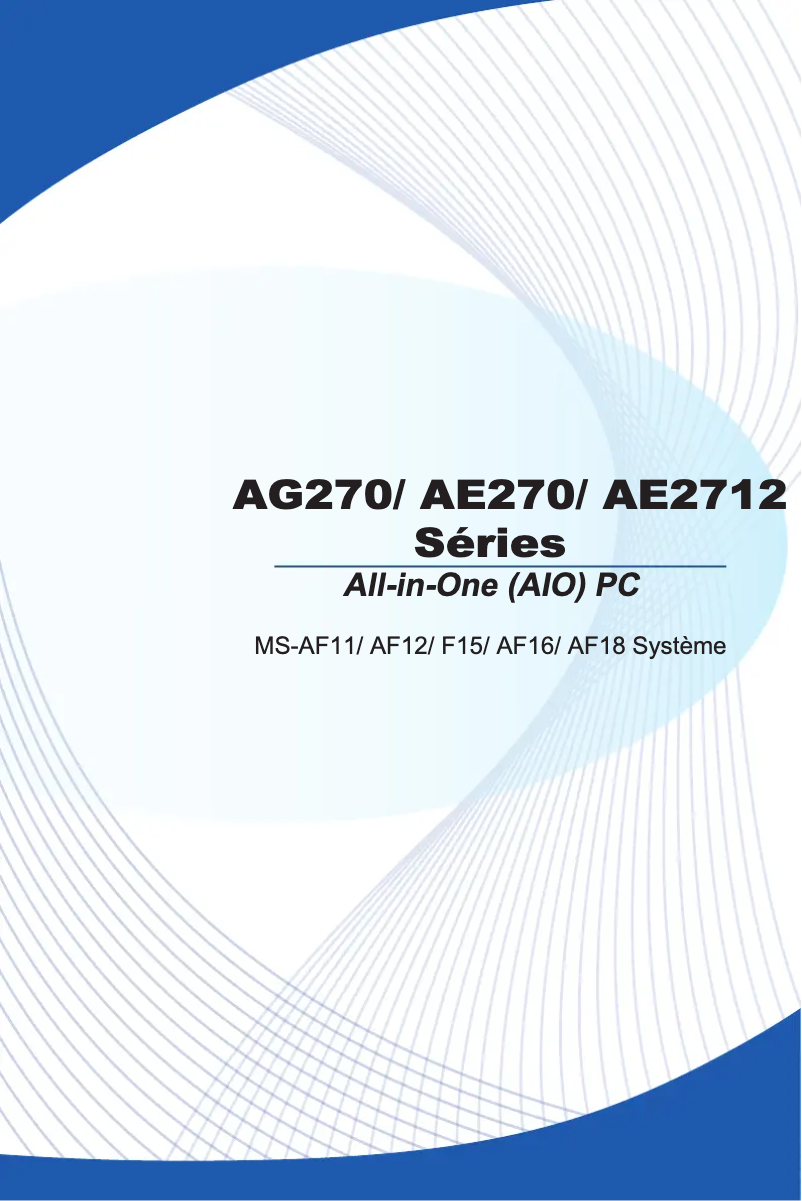 Page n°1 - Manuel utilisateur MSI AE2712