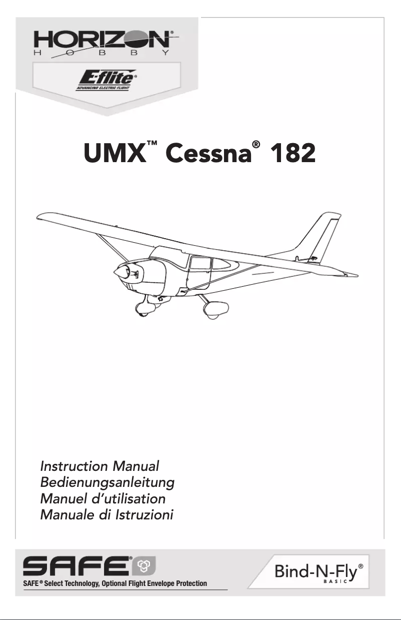 Page n°1 - Manuel utilisateur E-flite UMX Cessna 182 BNF