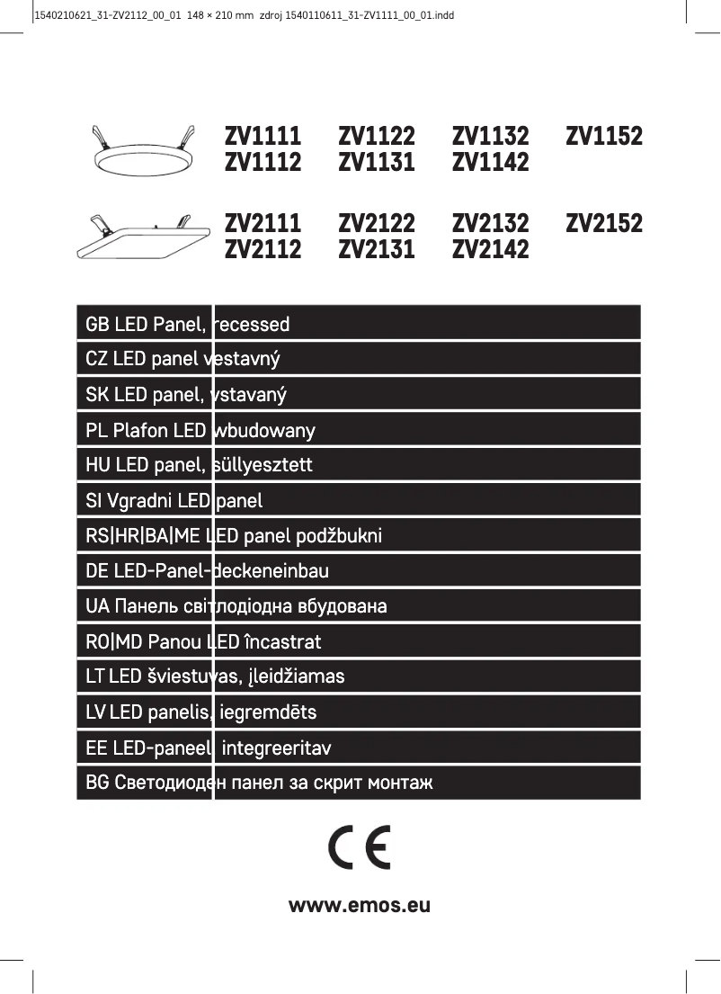 Image de la première page du manuel de l'appareil ZV2112