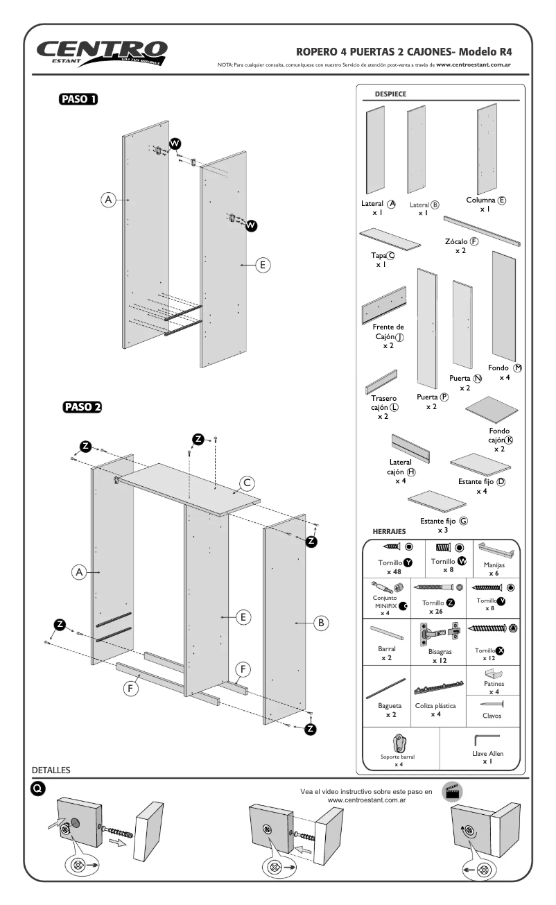 Page n°1 - Manuel utilisateur Centro Estant R4