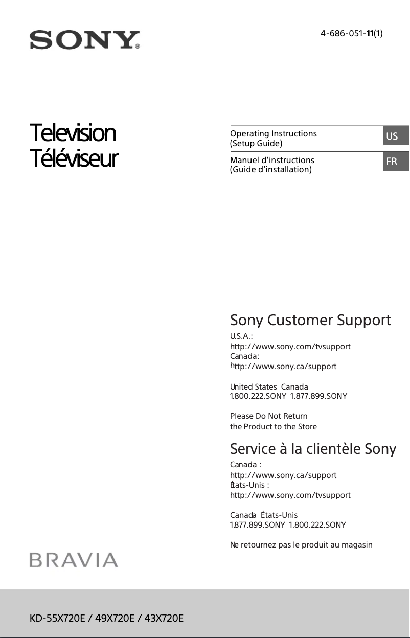 Página 1 del manual Manual de usuario Sony Bravia KD-43X720E