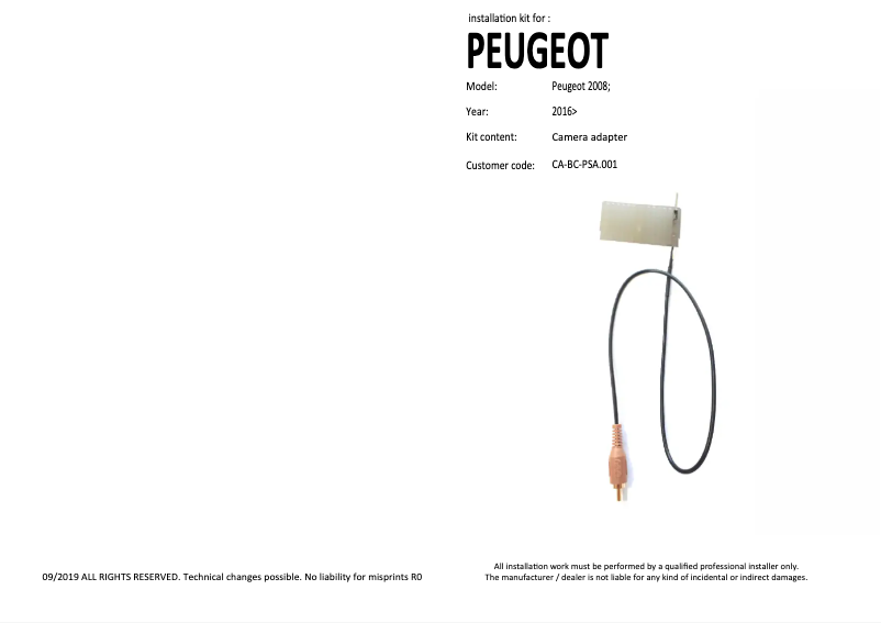 Image de la première page du manuel de l'appareil CA-BC-PSA.001