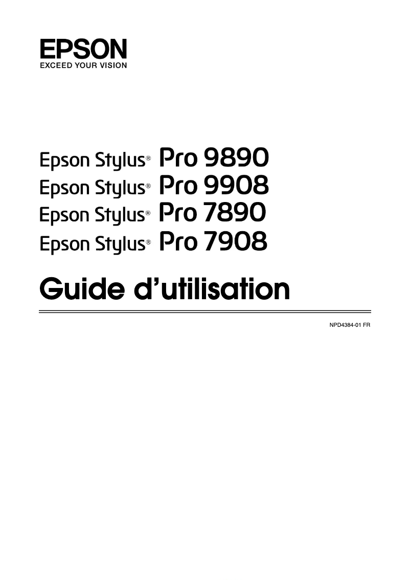 Page n°1 - Manuel utilisateur Epson Stylus Pro 9890