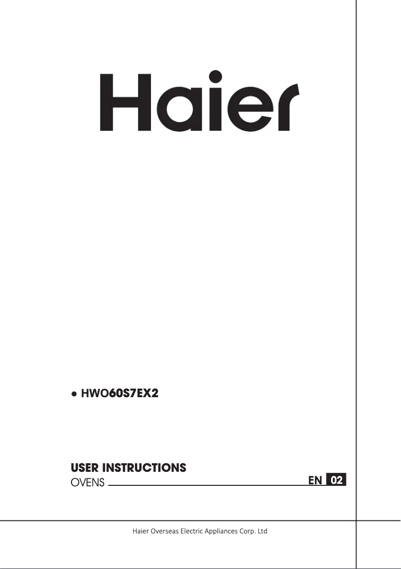 Page 1 de la notice Manuel utilisateur Haier HWO60S7EX2