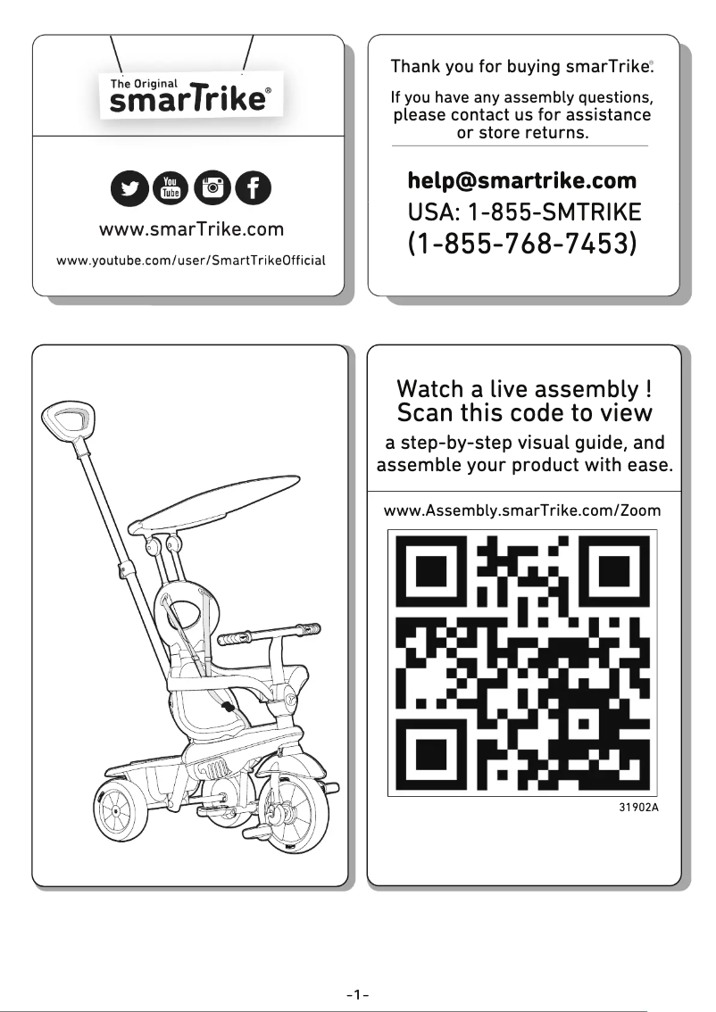 Page n°1 - Manuel utilisateur smarTrike Zoom