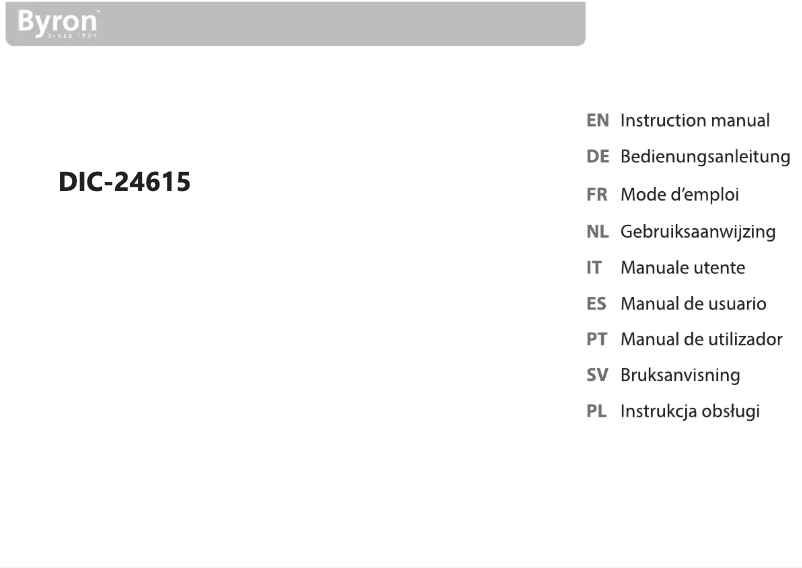 Page 1 de la notice Manuel utilisateur Byron DIC-24615