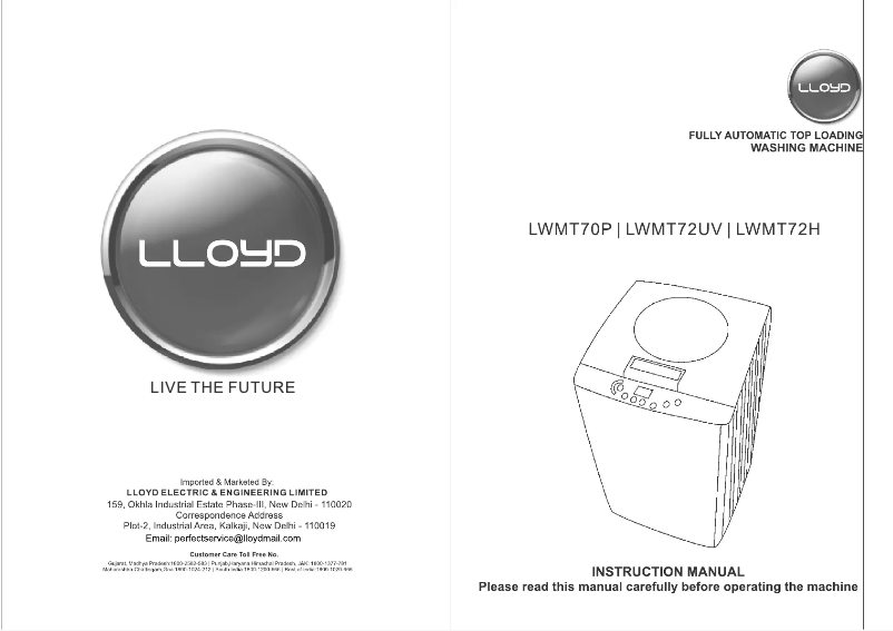 Page n°1 - Manuel utilisateur Lloyd LWMT70P